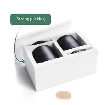 POTEY Ceramic Plant Pots - Set of 2, 3.8" Indoor Planters