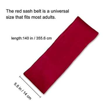 SATINIOR Sash Belt Pirate Desert Prince Long Silk Sash for Costume Accessories, 5.5 Inch Wide, 140 Inch Long