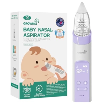 GROWNSY Nasal Aspirator - Electric Baby Nose Sucker with Music, Powerful Suction and Easy Cleaning