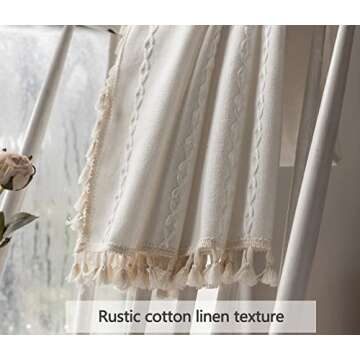 BCLBUSTE Boho Curtains Semi-Blackout 84 Inch Panels