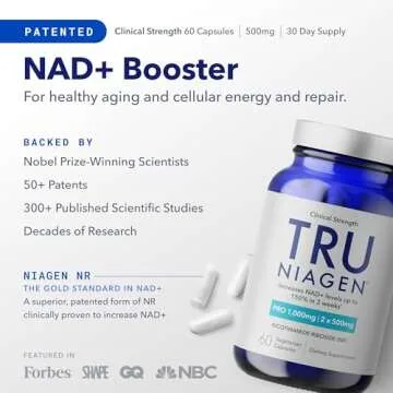 TRU NIAGEN PRO NAD Supplement for Anti Aging and Cell Regeneration, 1000 mg Patented Niagen, 30 Serv...