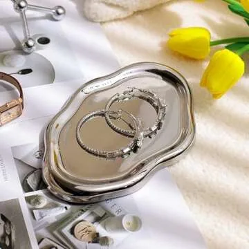 CESTATIVO Jewelry Dish Tray, Ring Dish, Ceramic Trinket Tray, Small Key Tray, Mother's Day, Christmas, Thanksgiving, Birthday Gift for Mother Daughter Friends