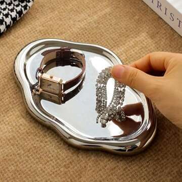 CESTATIVO Jewelry Dish Tray, Ring Dish, Ceramic Trinket Tray, Small Key Tray, Mother's Day, Christmas, Thanksgiving, Birthday Gift for Mother Daughter Friends