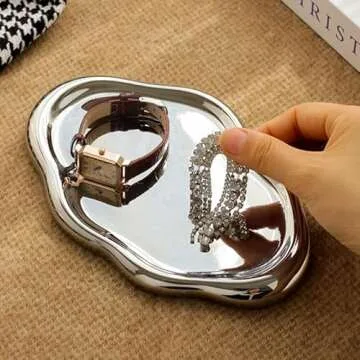 CESTATIVO Jewelry Dish Tray, Ring Dish, Ceramic Trinket Tray, Small Key Tray, Mother's Day, Christmas, Thanksgiving, Birthday Gift for Mother Daughter Friends