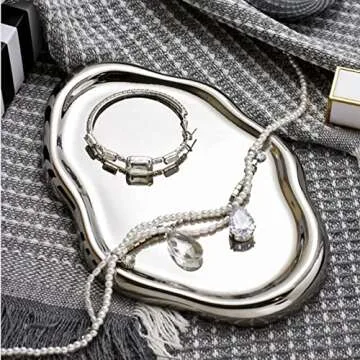 CESTATIVO Jewelry Dish Tray, Ring Dish, Ceramic Trinket Tray, Small Key Tray, Mother's Day, Christmas, Thanksgiving, Birthday Gift for Mother Daughter Friends