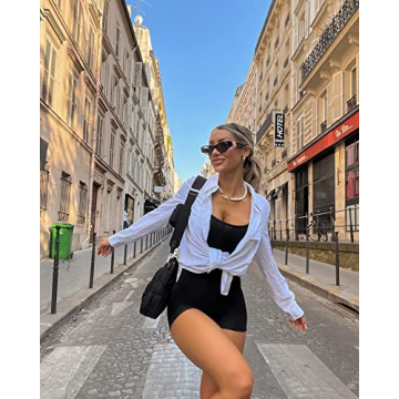 Stylish OQQ Women's Yoga One Piece Exercise Romper