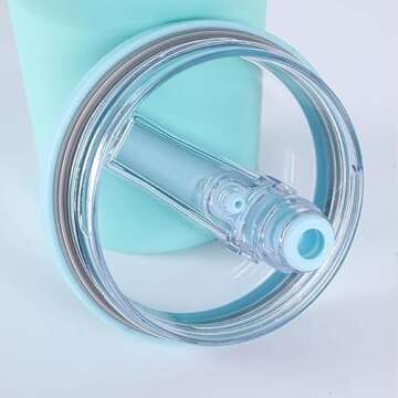 Stanley 2-Piece 40 oz Replacement Flip Top Straw Lid, Spill & Splash Proof, Reusable Flat Bottom Lid...