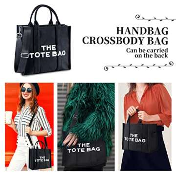 Beukani The Tote Bag for Women Birthday Gifts, Canvas Handbags with Zipper Shoulder