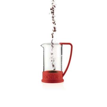 Bodum 34oz Brazil French Press Coffee Maker, High-Heat Borosilicate Glass, Red - Made in Portugal