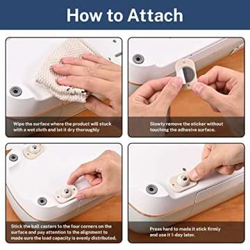 Self Adhesive Ball Caster, Small Wheels for Cricut Maker/Explore Air 2/ Air 3 Machines, 360 Degree Rotation Sticky Mini Universal Pulley for Silhouette Cameo 4/ Portrait 3 Etc…