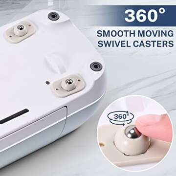 Self Adhesive Ball Caster, Small Wheels for Cricut Maker/Explore Air 2/ Air 3 Machines, 360 Degree Rotation Sticky Mini Universal Pulley for Silhouette Cameo 4/ Portrait 3 Etc…