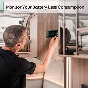 LNEX 500A Shunt Battery Monitor, 2.4" Color Screen RV Battery Monitor with 16ft Shielded Wire, Support High Low Voltage Programmable Alarm for 8-100V Lifepo4, Lithium Sealed, Gel, Flooded Battery