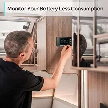 LNEX 500A Shunt Battery Monitor, 2.4" Color Screen RV Battery Monitor with 16ft Shielded Wire, Support High Low Voltage Programmable Alarm for 8-100V Lifepo4, Lithium Sealed, Gel, Flooded Battery