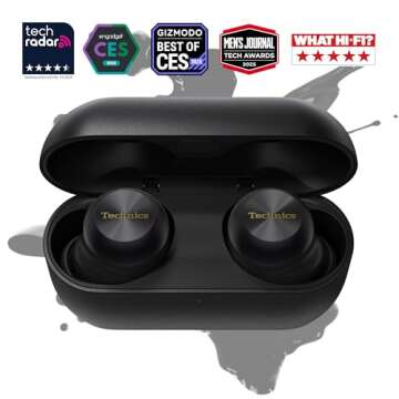 Technics Hi-Fi Wireless Earbuds with Dolby Atmos, ANC, Multipoint, 10-hr Battery