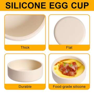 Dootafy 3 Pack Silicone Egg Poacher with Lids, Air Fryer Egg Molds Reusable Nonstick Egg Bites Pan Microwave Egg Cooker, Silicone Egg Cup for Microwavable Egg Stovetop Instan Pot Egg Poaching Sous