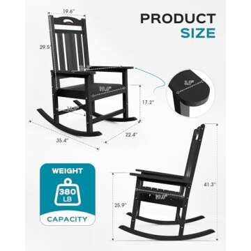 Oversized HDPE Rocking Chair for Comfortable Outdoor Relaxation