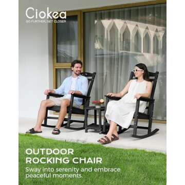 Oversized HDPE Rocking Chair for Comfortable Outdoor Relaxation