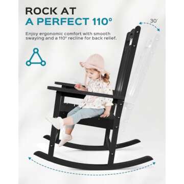Oversized HDPE Rocking Chair for Comfortable Outdoor Relaxation