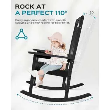 Oversized HDPE Rocking Chair for Comfortable Outdoor Relaxation