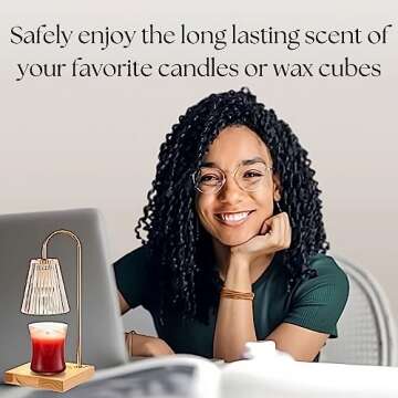 Lux Dealz Unlimited Candle Warmer Lamp with Timer - 2 Bulbs, Vintage, Electric Dimmable Melter for Jar Candles - Safe and Efficient Melting of Scented Wax for Home Decor (Clear)