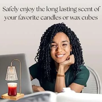 Lux Dealz Unlimited Candle Warmer Lamp with Timer - 2 Bulbs, Vintage, Electric Dimmable Melter for Jar Candles - Safe and Efficient Melting of Scented Wax for Home Decor (Clear)