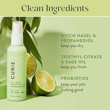 Curie Whole Body Deodorant - Curie Scent Trio - Auminum Free Deodorant, Natural Deodorant, Paraben Free, Cruelty Free, Vegan - Coconut Nectar, Orange Neroli, and White Tea