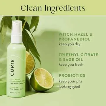 Curie Whole Body Deodorant - Curie Scent Trio - Auminum Free Deodorant, Natural Deodorant, Paraben Free, Cruelty Free, Vegan - Coconut Nectar, Orange Neroli, and White Tea