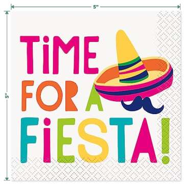 Fiesta Party Supplies for Cinco De Mayo and Summer Parties (Four Assorted Designs, 16 Count Each (64 Total Napkins))