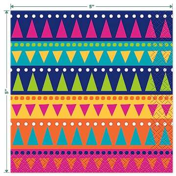 Fiesta Party Supplies for Cinco De Mayo and Summer Parties (Four Assorted Designs, 16 Count Each (64 Total Napkins))