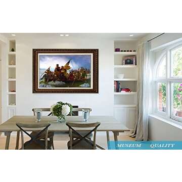 ELITEART Washington Crossing the Delaware Canvas Print - 22"x30" Framed