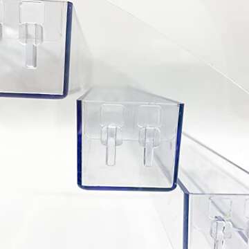 MineDecor 10 Piece Plastic Sunglasses Organizer Clear Eyeglasses Display Case 5 Tier Eyewear Storage Tray Box For Glasses Tabletop Holder Stand