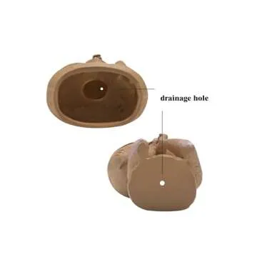 HUNTHAWK Face Planter Pot Head Planters Pots Unique Flower Pot for Indoor Outdoor Plants Resin Head Planter with Drainage Hole Cute Lady face Plant Pots Closed Eyes (Brown/Dark)