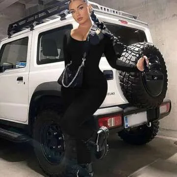 GOKATOSAU Women's Sexy Long Sleeve Bodycon Romper