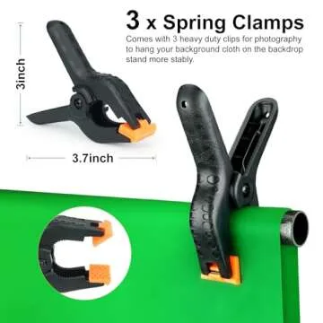 LINCO Lincostore Green Screen Backdrop Kit 5x6.7ft, Portable Green Screen Stand with T-Shape Stand, Green Screen Holder, Carrying Bag for Photography, Party, Decoration, Streaming, Video AM207