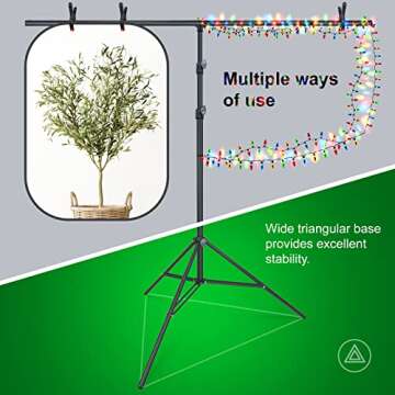 LINCO Lincostore Green Screen Backdrop Kit 5x6.7ft, Portable Green Screen Stand with T-Shape Stand, Green Screen Holder, Carrying Bag for Photography, Party, Decoration, Streaming, Video AM207