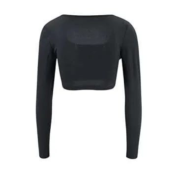 Women Hollow Out Slim Fit Top Shirt Long Sleeve Basic Tees Skinny Crop Top Crew Neck Dupes Y2k Tunic Shirts