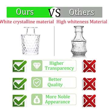 Bud Vases in Bulk - Small Glass Vase Set of 5 EylKoi Different Shape Vintage, Mini Vases Clear Small Vases for Flowers, Glass Bud Vase Glass Flower Clear Vases for Centerpiece Bulk, Wedding Table