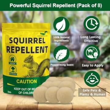 CONKAT Squirrel Repellent Outdoor,Chipmunk Repellent Outdoor, Squirrel Repellent for Garden, Mint Squirrel Deterrent for Plants, Natural Squirrel Repellent for Attic and Car-8P