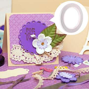 BYUEE Double Sided Tape, 3 Rolls 0.4" x 30 Yards Adhesive Sticky Tape for Crafts, Scrapbooking, Card Making, Gift Wrapping, DIY, Arts, Office & Home Supplies