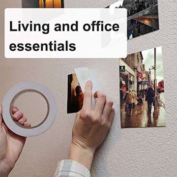 BYUEE Double Sided Tape, 3 Rolls 0.4" x 30 Yards Adhesive Sticky Tape for Crafts, Scrapbooking, Card Making, Gift Wrapping, DIY, Arts, Office & Home Supplies