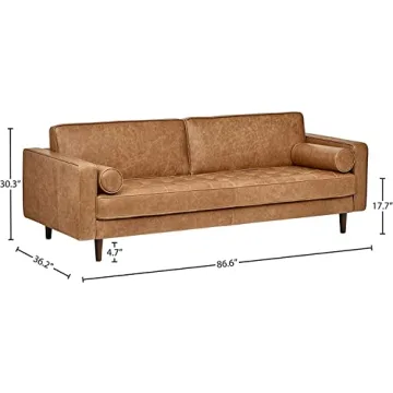 Stylish Rivet Aiden Mid-Century Modern Sofa Couch 86.6"