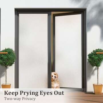 Coavas Window Privacy Film Frosted Window Glass Film Non-Adhesive Removable Bathroom Window Coverings Day and Night Privacy Heat UV Blocking Window Film for Home Office 35.4x78.7