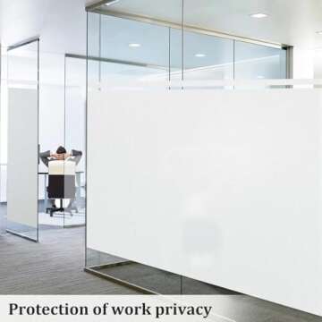 Coavas Window Privacy Film Frosted Window Glass Film Non-Adhesive Removable Bathroom Window Coverings Day and Night Privacy Heat UV Blocking Window Film for Home Office 35.4x78.7