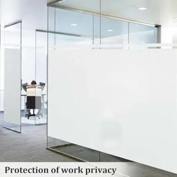 Coavas Window Privacy Film Frosted Window Glass Film Non-Adhesive Removable Bathroom Window Coverings Day and Night Privacy Heat UV Blocking Window Film for Home Office 35.4x78.7