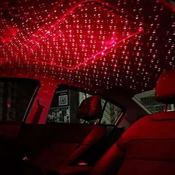 JAIZAIWJ Red USB Car Roof Star Projector Night Light Portable Flexible Adjustable Romantic Led Inter...