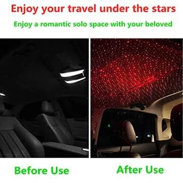 JAIZAIWJ Red USB Car Roof Star Projector Night Light Portable Flexible Adjustable Romantic Led Interior Car Lights for Bedroom Decor Car Camping Ceiling Roof,Party