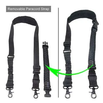 2 Point Rifle Sling Padded Gun Strap Removable Paracord Quick Adjustable Length Nylon Shoulder Strap...