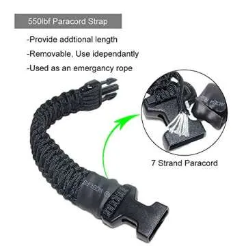 2 Point Rifle Sling Padded Gun Strap Removable Paracord Quick Adjustable Length Nylon Shoulder Strap for Outdoor Sport Hunting Shooting Gun Carrying