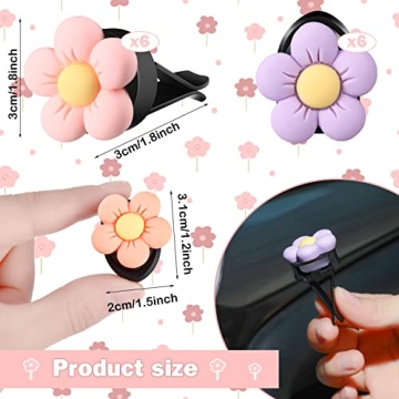 Cute Flower Car Air Vent Clips Set - Tallew 12 Pcs