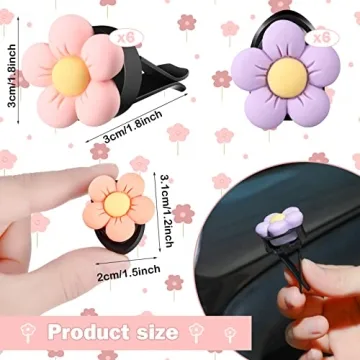Cute Flower Car Air Vent Clips Set - Tallew 12 Pcs